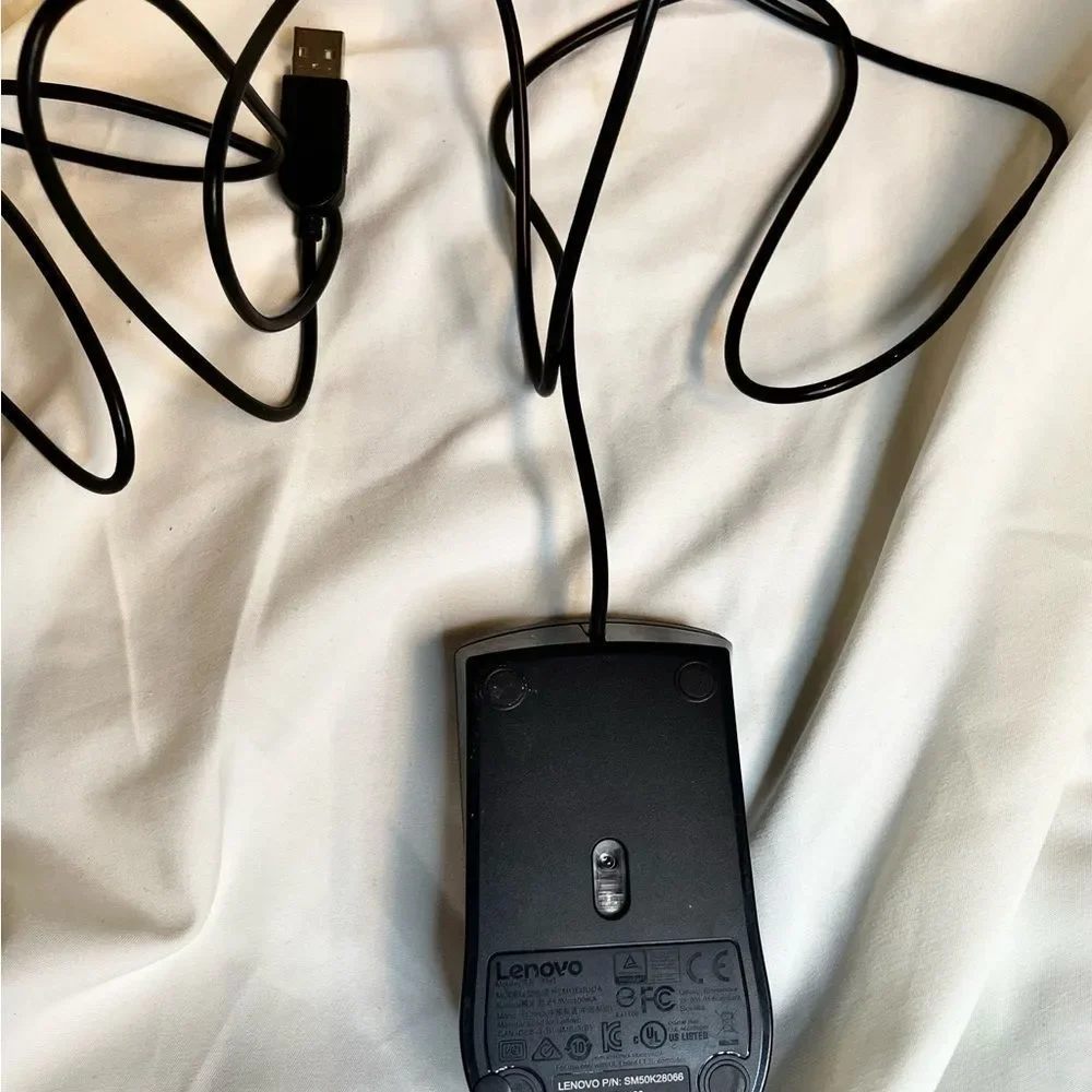 Lenovo Black and Red‎ Wired Mouse